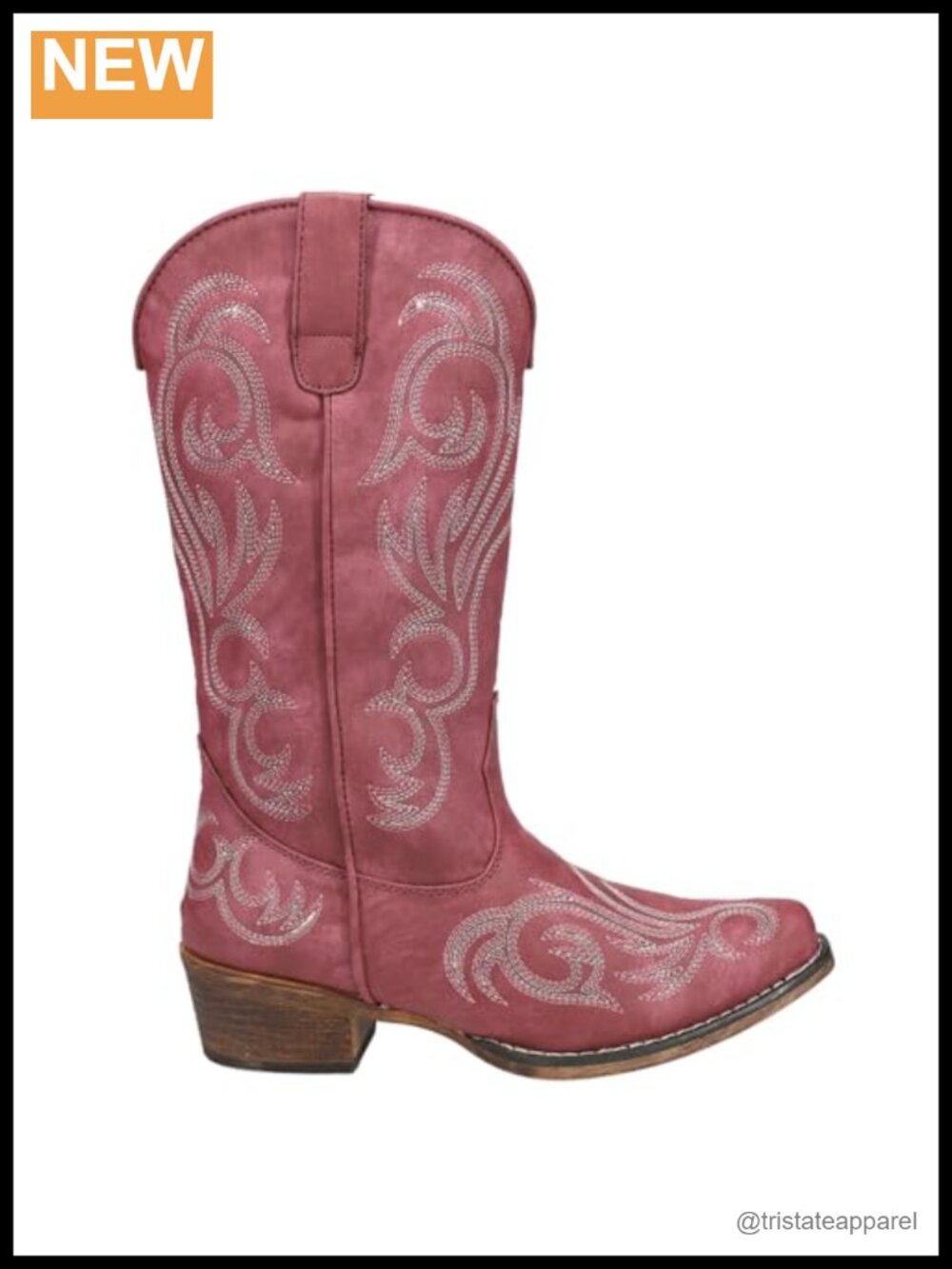 Faux Leather Embroidered Snip Toe Mid Calf Casual Boots Low Heel